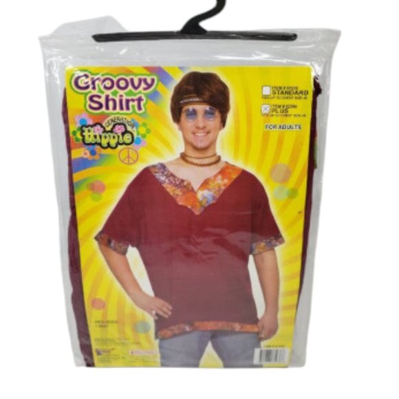 Halloween Costume Men's XL Groovy Hippie Shirt Adult - Picture 12 of 12
